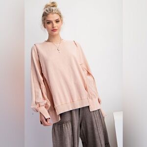 easel Blush Pink Oversized Sweatshirt